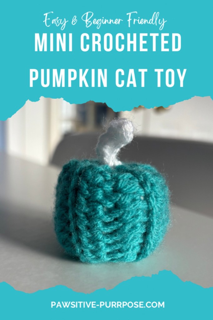 Easy crochet pumpkin cat toy for cats